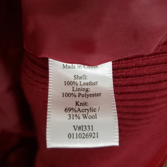 NWOT Coldwater Creek red suede leather & wool zip up jacket Womens 12 - Picture 7 of 8